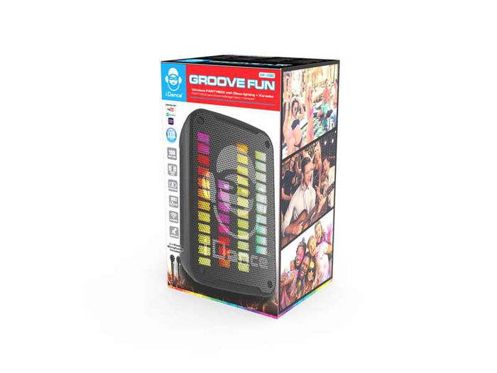 iDance Karaoke con 2 Microfonos Inalambricos y Luces Disco 35,6x24,2x18,5 cm