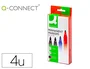 Q-connect Estuche de 4 Rotuladores Permanentes Surtidos Punta Redonda 3 mm