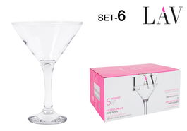 Lav Set de 6 Copas de Cóctel Misket, Capacidad 175 cc, Dimensiones: 33 cm (Largo) x 22.3 cm (Ancho) x 15.7 cm (Alto) (4 Cajas)