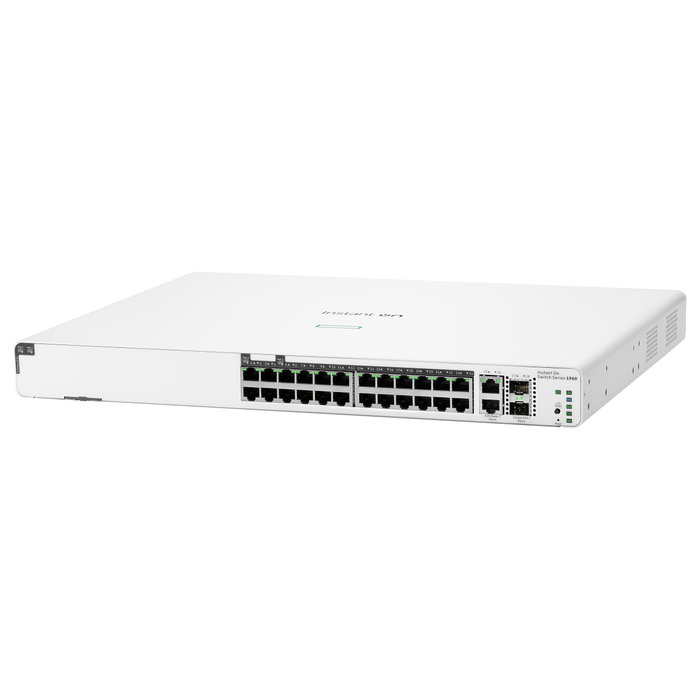 HP Enterprise 1960 24G 2SFP+ 2XGT PoE+ (370W) M RM Switch Gestionado L2+ Gigabit Ethernet Montaje en Rack 24 Puertos