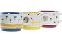 DKD Home Decor Set de 6 Tazas de Gres Colección Africa Turquesa Azul Amarillo 12 x 7 x 24 cm Capacidad 90 ml Apto Microondas Lavavajillas