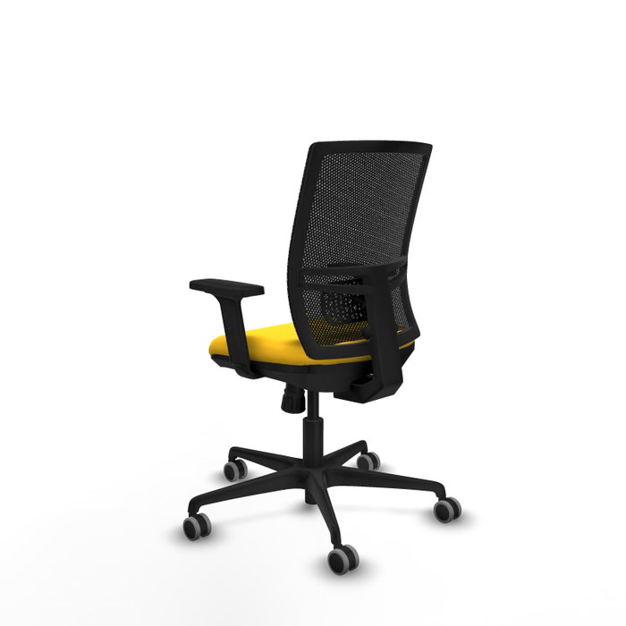 PIQUERAS Y CRESPO Silla de oficina Yunquera con mecanismo Sincro, Amarillo y Negro