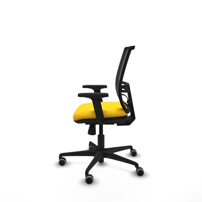 PIQUERAS Y CRESPO Silla de oficina Yunquera con mecanismo Sincro, Amarillo y Negro