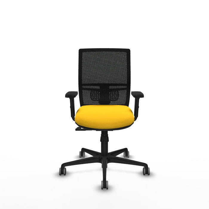 PIQUERAS Y CRESPO Silla de oficina Yunquera con mecanismo Sincro, Amarillo y Negro