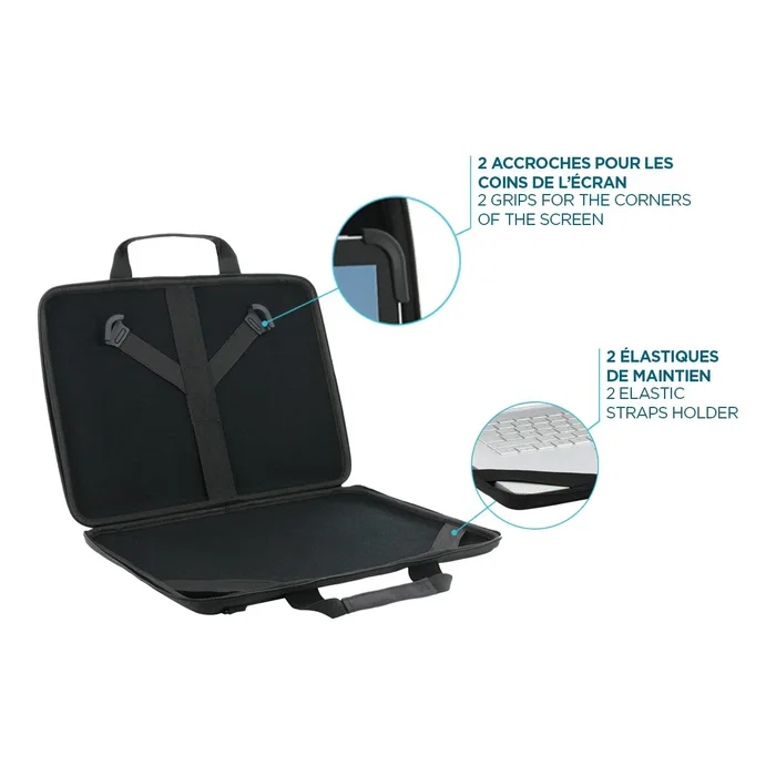 Mobilis TheOne Maletín Portátil para Laptop 14" (35.6 cm) - Negro de Poliéster, Estructura Rígida (Clamshell), Tirante Ajustable