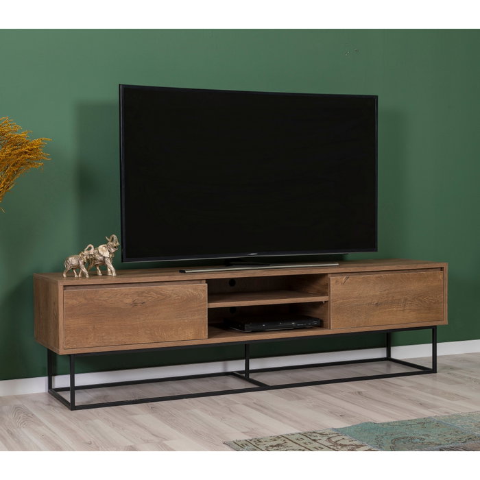Hanah Home Laxus Takım 9 Juego de Muebles para Sala Nogal y Negro 90x39x40 cm