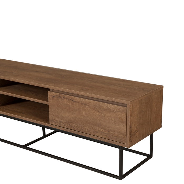 Hanah Home Laxus Takım 9 Juego de Muebles para Sala Nogal y Negro 90x39x40 cm