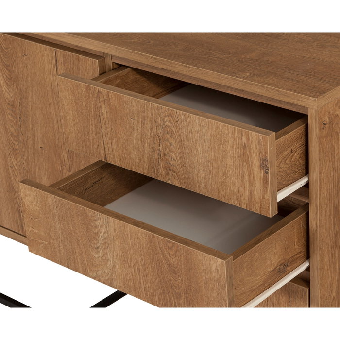 Hanah Home Laxus Takım 9 Juego de Muebles para Sala Nogal y Negro 90x39x40 cm