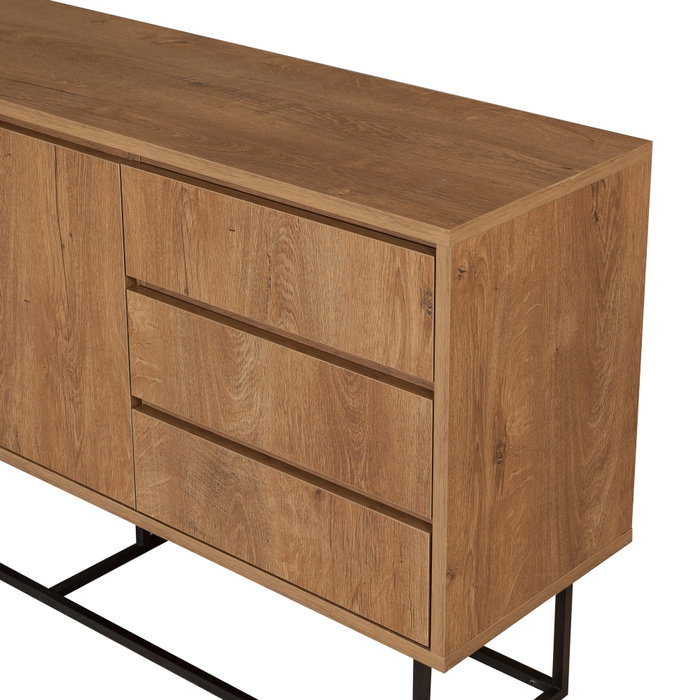 Hanah Home Laxus Takım 9 Juego de Muebles para Sala Nogal y Negro 90x39x40 cm