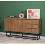 Hanah Home Laxus Takım 9 Juego de Muebles para Sala Nogal y Negro 90x39x40 cm