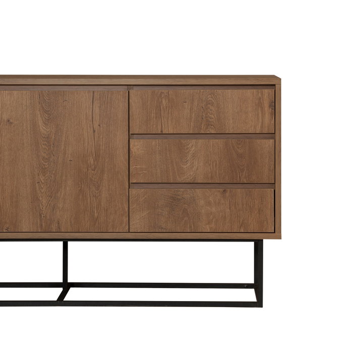 Hanah Home Laxus Takım 9 Juego de Muebles para Sala Nogal y Negro 90x39x40 cm