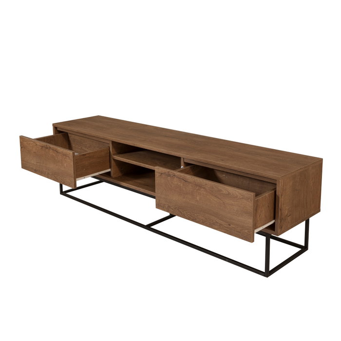 Hanah Home Laxus Takım 9 Juego de Muebles para Sala Nogal y Negro 90x39x40 cm