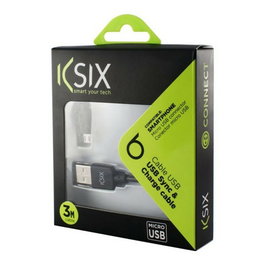 Cable USB a micro USB KSIX B1740CU03 Negro 3 m