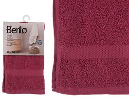 Berilo Toalla Lisa 30x50 cm Color Granate - 80% Algodón, 20% Poliéster (Set de 36)