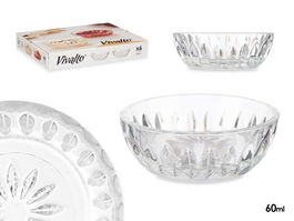 Vivalto Salsero de Vidrio Transparente Redondo 60 ml con Dimensiones 8x8x3 cm (Set de 72)