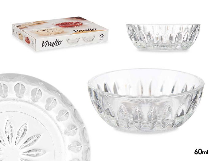 Vivalto Salsero de Vidrio Transparente Redondo 60 ml con Dimensiones 8x8x3 cm (Set de 72) Vivalto Salsero de Vidrio Transparente Redondo 60 ml con Dimensiones 8x8x3 cm (Set de 72)
