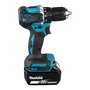 Makita DDF487RFE3 Destornillador Eléctrico Atornillador Percutor a Batería 18V, Portabrocas 1/2", 1700 RPM, Par Máx. 40 Nm, Incluye Batería y Cargador, Color Negro/Azul/Acero