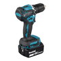 Makita DDF487RFE3 Destornillador Eléctrico Atornillador Percutor a Batería 18V, Portabrocas 1/2", 1700 RPM, Par Máx. 40 Nm, Incluye Batería y Cargador, Color Negro/Azul/Acero