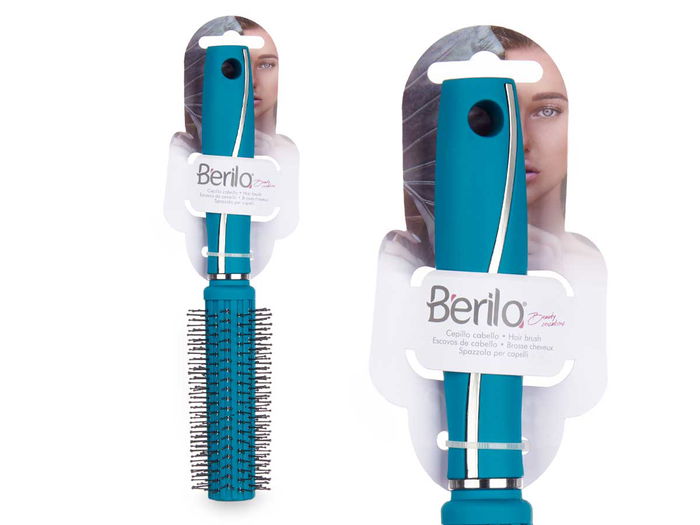Berilo Cepillo Cabello Rizo Menta Siliconado Verde 4 x 24 x 4 cm (Set de 24)