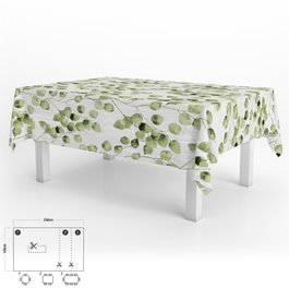 ORYX Mantel Hule Rectangular Hojas Verdes 140x250 cm