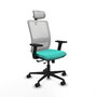 PIQUERAS Y CRESPO Silla de oficina Haches con mecanismo Sincro/Traslack, Turquesa y Blanco