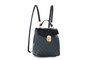 Lucky Bees Mochila 1214 v2, Polipiel, Negro y Gris, Diseño Atemporal, 2 Bolsillos