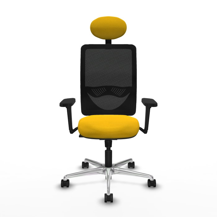 PIQUERAS Y CRESPO Silla de oficina Zulema con mecanismo Sincro, Amarillo y Negro
