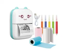 Wondee Mini Impresora Térmica Funny Azul Bluetooth Inalámbrica Portátil Sin Tinta para Móvil iOS Android