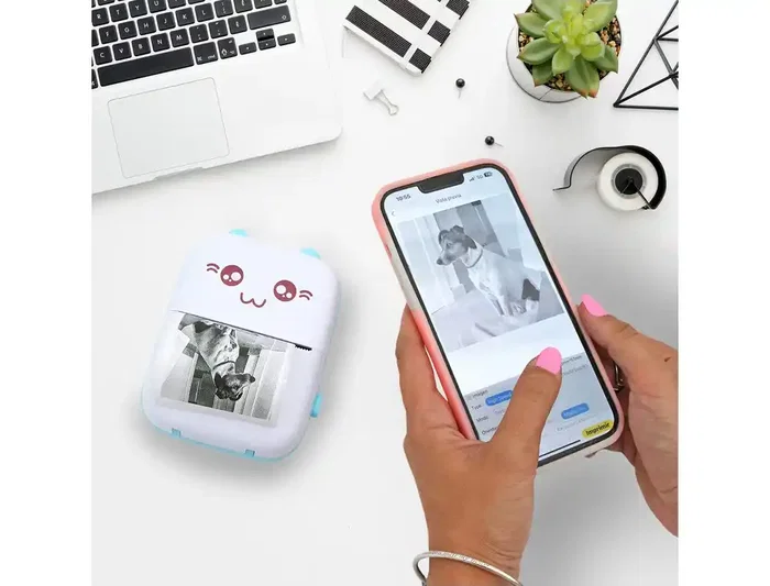 Wondee Mini Impresora Térmica Funny Azul Bluetooth Inalámbrica Portátil Sin Tinta para Móvil iOS Android