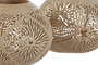DKD Home Decor Set de 2 piezas de decoración de coco tallado a mano