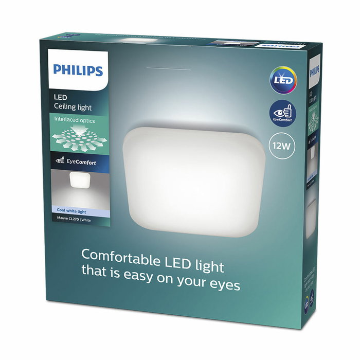 Philips Plafón LED Mauve cuadrado 12W 4000K 1300lm 26x26x6,5cm Philips Plafón LED Mauve cuadrado 12W 4000K 1300lm 26x26x6,5cm