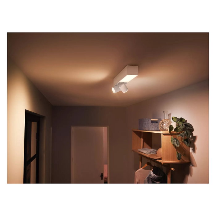 Philips Hue White and Color Ambiance Plafón Centris Smart LED Spot de 2 focos, Bluetooth/Zigbee, GU10, compatible con Alexa, Google Assistant y HomeKit