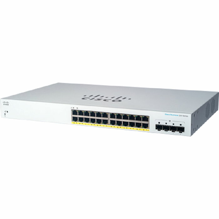 Cisco CBS220-24P-4G Switch Gestionado L2 24 Puertos PoE+ y 4 SFP Blanco