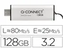 Q-connect Memoria USB 128 GB 3.2 Tipo C Flash Drive Plateado