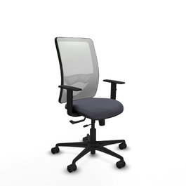 PIQUERAS Y CRESPO Silla de oficina Zulema con mecanismo Sincro/Traslack, Gris oscuro y Blanco