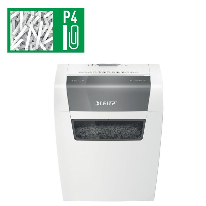 LEITZ IQ home Trituradora de documentos con corte de partículas, 6 hojas, blanco