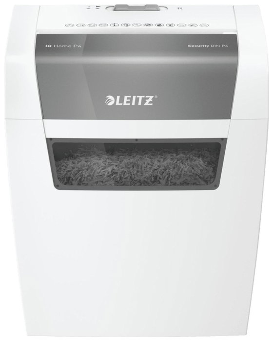 LEITZ IQ home Trituradora de documentos con corte de partículas, 6 hojas, blanco