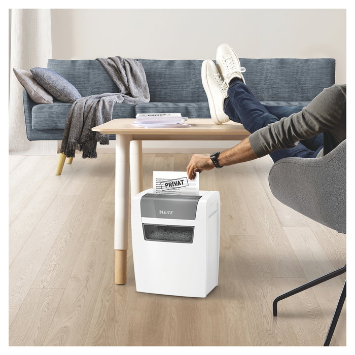 LEITZ IQ home Triturador de papel de corte en partículas Blanco