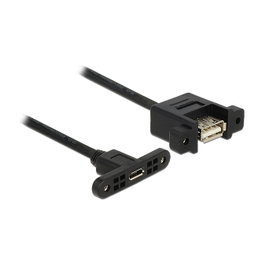 DeLOCK Cable USB 2.0 Micro-B Hembra a USB-A Hembra 25 cm Negro
