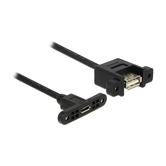 DeLOCK Cable USB 2.0 con conectores Micro-B hembra y USB A hembra, 0,25 m