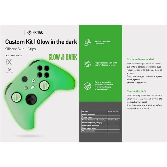 Fr-Tec Funda protectora de silicona + grips para mando Xbox Series X/S y One, kit personalizado glow in the dark FR-TEC Xbsx