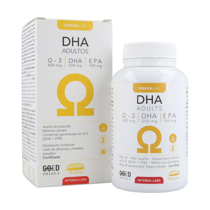 Intersa DHA Adultos 90 cápsulas - Aceite de pescado rico en Omega 3 EPA y DHA para el cerebro Intersa DHA Adultos 90 cápsulas - Aceite de pescado rico en Omega 3 EPA y DHA para el cerebro