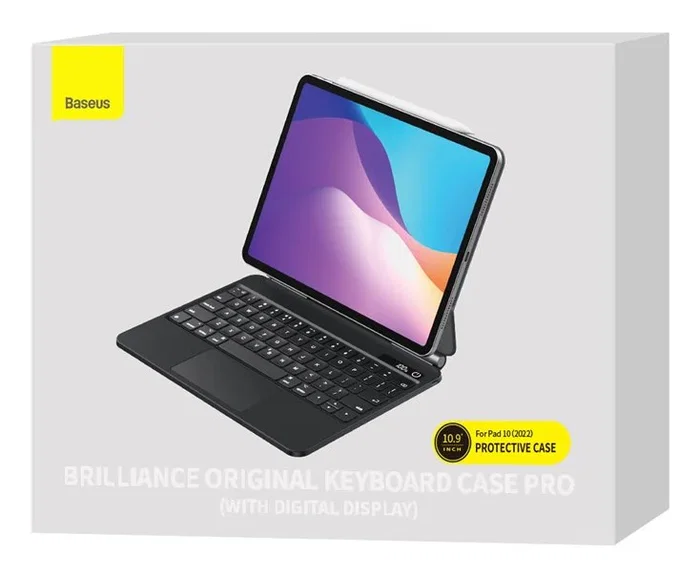 Baseus Brilliance Libro Teclado para iPad 10 (2022) 27.7 cm (10.9") - Gris, Microfibra y PC, Resistente a Rayones, Batería Integrada