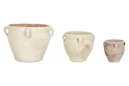 DKD Home Decor Set de 3 Ánforas de Terracota Colección JERBA