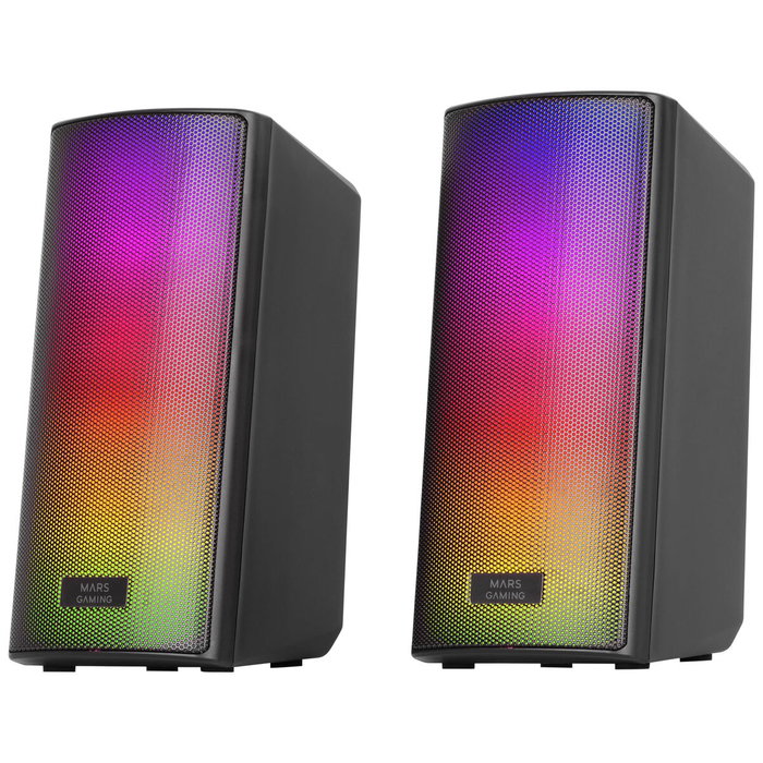 Mars Gaming MSRGB2 Altavoces Bluetooth con Iluminación RGB Full Mesh, 15W, Negro
