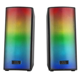 Mars Gaming Altavoces Bluetooth MSRGB2 Negro Iluminación RGB Full Mesh 15W DSP Control Volumen Conexión Jack 3.5mm BT 5.0