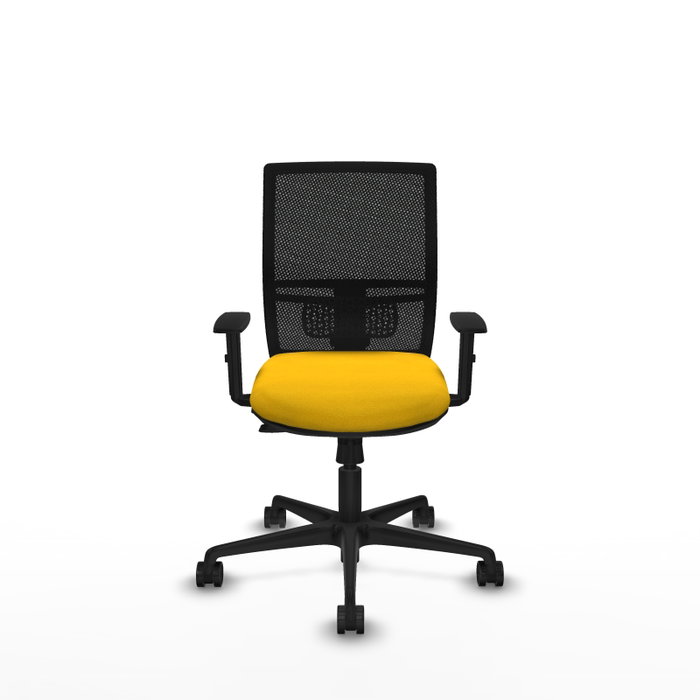 PIQUERAS Y CRESPO Silla de oficina Yunquera con mecanismo Sincro/Traslack Amarillo y Negro
