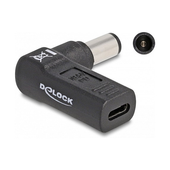 DeLOCK Adaptador para cable de carga de portátil USB Type-C™ hembra a HP 7,4 x 5,0 mm macho 90° DeLOCK Adaptador para cable de carga de portátil USB Type-C™ hembra a HP 7,4 x 5,0 mm macho 90°