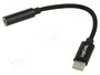 LOGILINK Adaptador de Audio USB-C a Jack 3,5 mm TRRS, 0,13 m, Negro