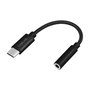 LOGILINK Adaptador de Audio USB-C a Jack 3,5 mm TRRS, 0,13 m, Negro